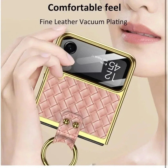 SHIELD Case For Samsung Galaxy Z Flip 4 Weave Fabric Business Style Cool‎ Black - Picture 5 of 9